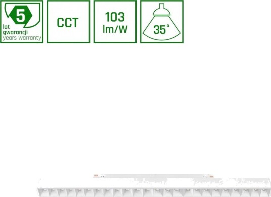 GRID L 22W skinnespot til SHIFT system CCT 48V RA90 102lm/W 3 i 1 fargevalg 5 års garanti Dimbar : Ikke dimbar Kulør : CCT Varm til Kald Hvit