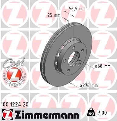 Bremseskive ZIMMERMANN 100.1224.20
