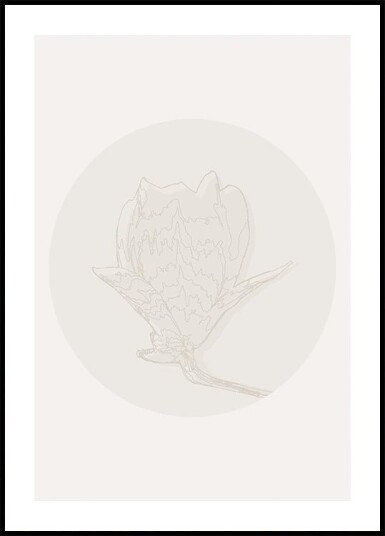 Magnolia Elegance Botanical Line Art Plakat Plakat / 40x50cm
