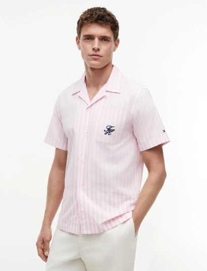 Tommy Hilfiger Papertouch Pop Stp Sslv Swimshop Pink M Tommy Hilfiger Papertouch Pop Stp Sslv Swimshop Pink M