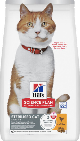 Hill's Science Plan Adult Sterilised Cat 1–6 Tørrfôr Kylling 2x10kg