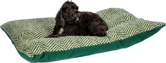 Danish Design Sherpa Fleece Herringbone Hundeseng Grønn