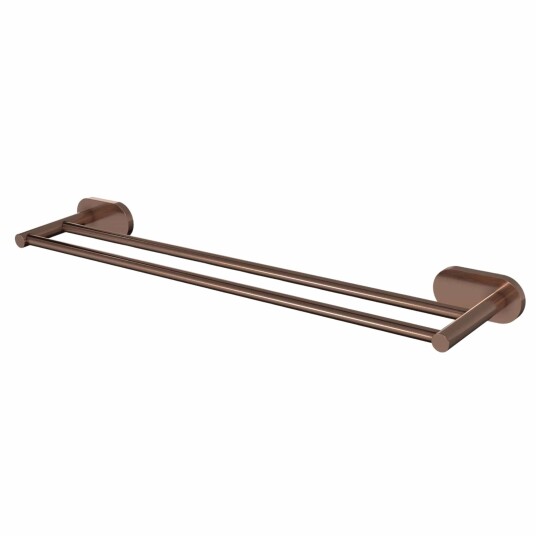 Vikingbad Luna Rund Dobbel Håndklestang B65cm Børstet Roségull Vikingbad Luna Rund Dobbel Håndklestang B65cm Børstet Roségull