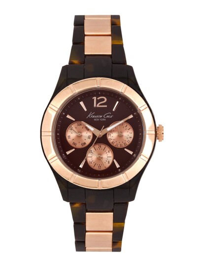 Kenneth Cole Dameklokke IKC0003 Brun/Gummi Ø38 mm