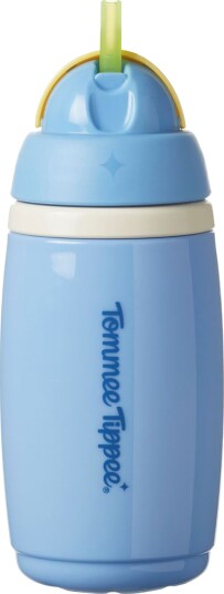 Tommee Tippee Flaske Med Sugerør 266ml Blå Tommee Tippee Flaske Med Sugerør 266ml Blå