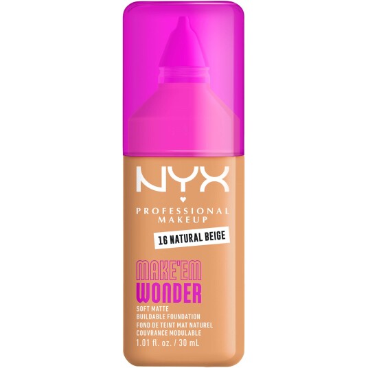 NYX Make Em Wonder Foundation 16 Natural Beige med matt finish