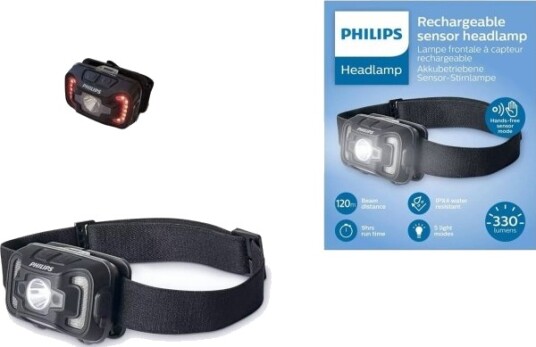 Philips Hodelykt Med Bevegelsessensor Oppladbar Led Philips