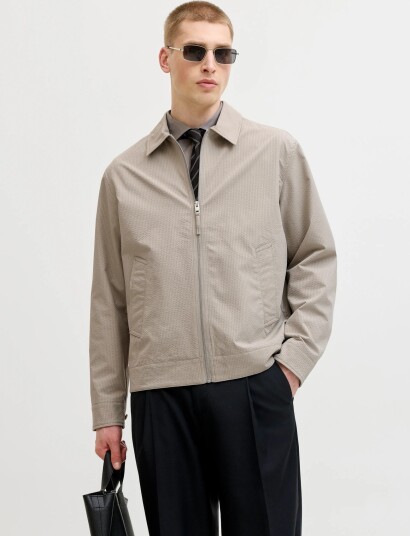 Jack & Jones Jprblalorenzo Seersucker Blouson Jkt Silver M Jack & Jones Jprblalorenzo Seersucker Blouson Jkt Silver M
