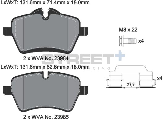 PAGID Racing T8303SP2001 Bremseklosser PAGID Racing T8303SP2001 Bremseklosser