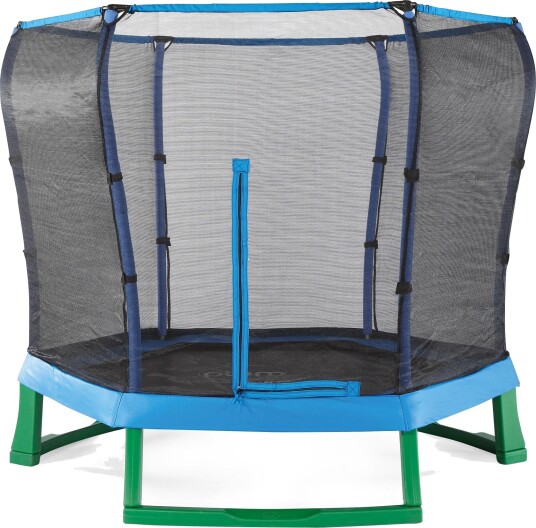 Plum Junior Jumper Trampoline inkl. Sikkerhetsnett 220 cm, Blå/Grön Plum Junior Jumper Trampoline inkl. Sikkerhetsnett 220 cm, Blå/Grön