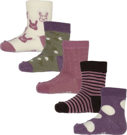 Minymo Socks W. Pattern (5-Pack) - Multi/patterned - 19\22 Minymo Socks W. Pattern (5-Pack) - Multi/patterned - 19\22