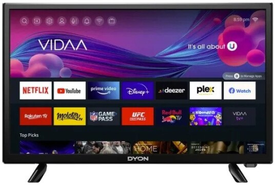 Dyon Smart 24 Vx Led-Tv 60 Cm 61,00 Cm (24") Dvb-T2, Dvb-C, Dvb-S2, Hd-Klar, Smart Tv, Wlan, Ci+ Svart [Energiklasse F] (D800211)