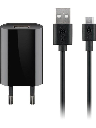 Pro Micro USB Lader Sett 1A med 1m Kabel - Svart