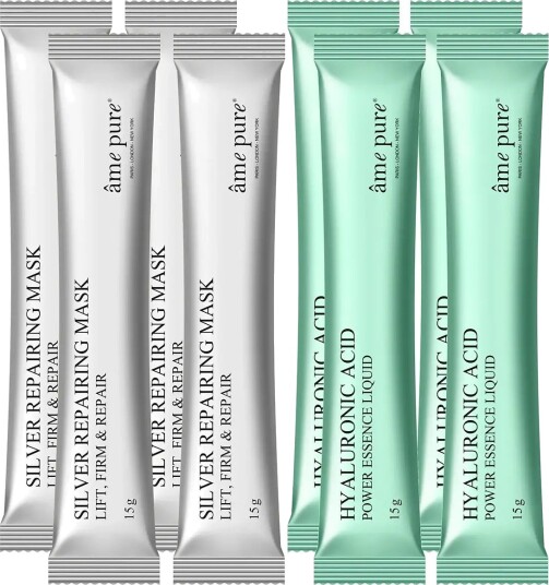 âme pure Jelly Glow Rubber Mask Silver 4 Pcs Peel-Off Face Mask Set Silver 4 PCS