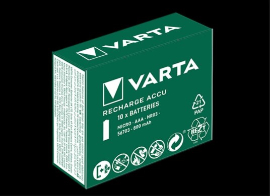 Varta Recharge Accu Power AAA 800mAh - 10-pakning