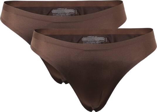 Lindex Brief Thong Reg Satin Shine Mi Brown XXL