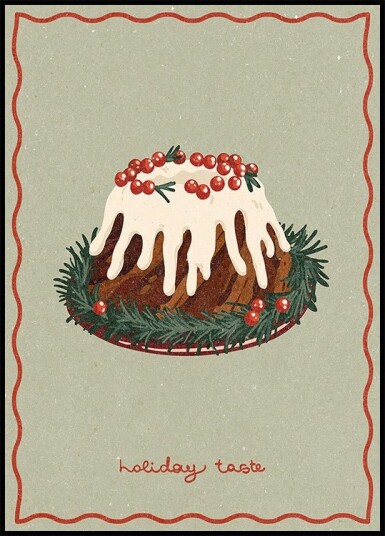 Christmas cake. Holiday Taste Poster Plakat / 70x100cm