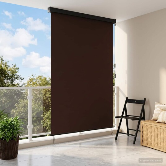 vidaXL Rullegardin Brun 100 x 250 cm Stoff og Aluminium