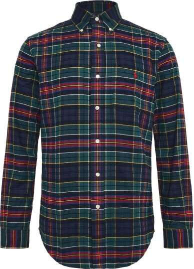 Polo Ralph Lauren Custom Fit Plaid Performance Twill Shirt 7442 GREEN RED MU XXL