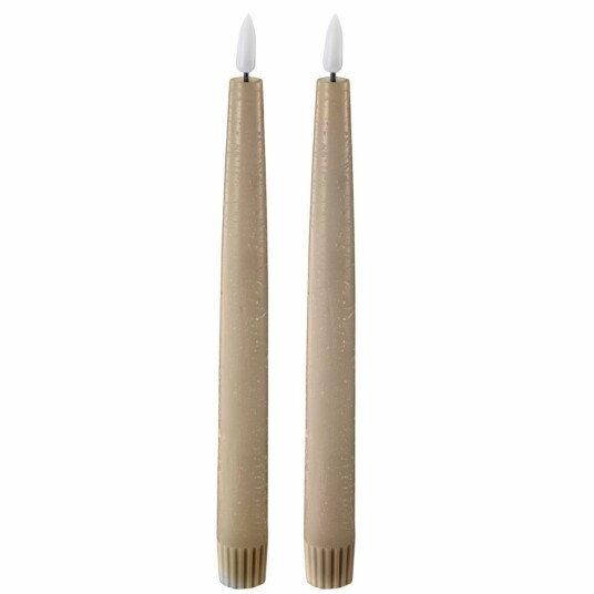 Edelweiss LED kronelys 2,2x22 cm 2 stk taupe Edelweiss LED kronelys 2,2x22 cm 2 stk taupe