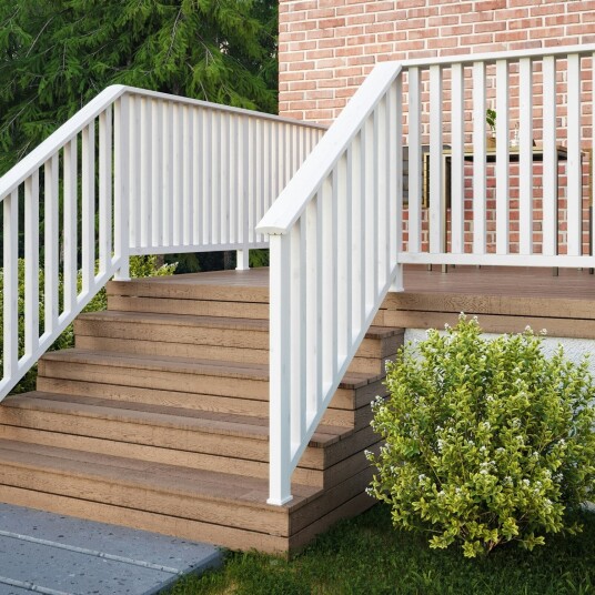 Palmako Terrasserekkverk siri for trapp hvit 1685x790mm stendere 45x45