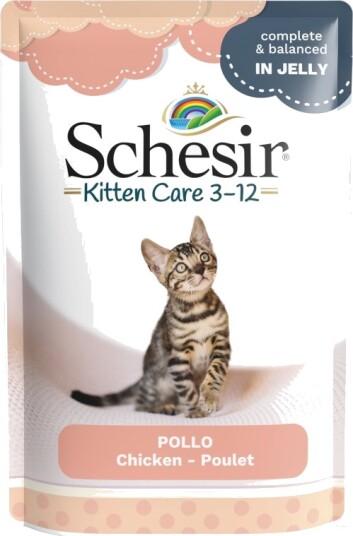 Schesir Våtfôr Med Cat Jelly Pouch For Kattunger Kyllingfilet 24 X 85 G