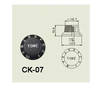 Wilkinson CK-07 el-gitar Tone/Control knob black