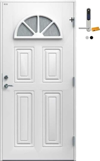 Ytterdør Diplomat Cristine Cotswold Glass med Yale Doorman Classic Home
