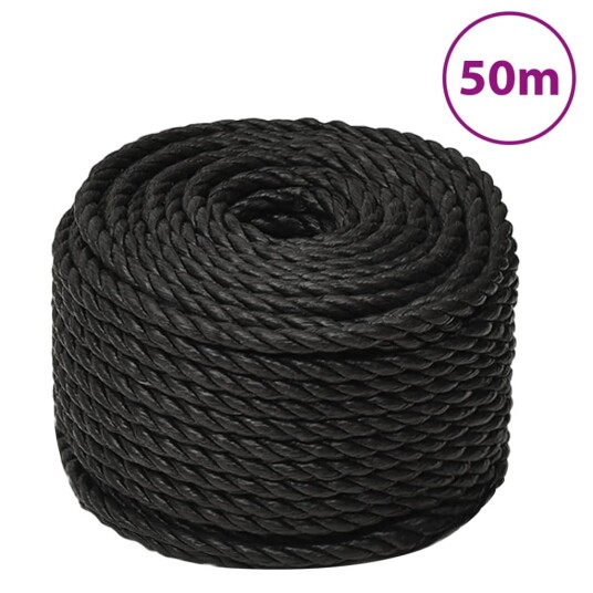  Arbeidstau svart 14 mm 50 m polypropylen