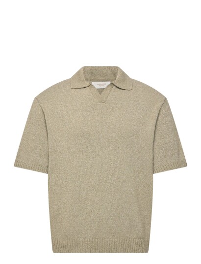 Jack & Jones Jorcatskills Knit Ss Split Neck Polo   Green   XL