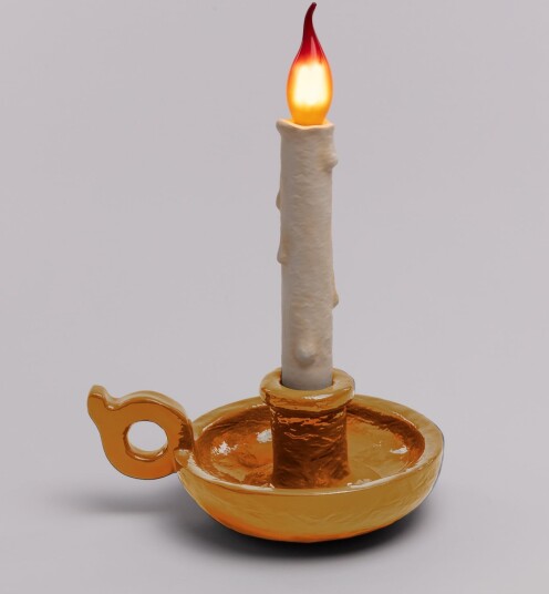 Bordlampe SELETTI Grimm Bugia dimmbar Gull / Messing Stue Plast Design 40.5 Gull / Messing
