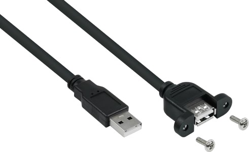 Alcasa Uk20p-Aea-010S, 1 M, Usb A, Usb A, Usb 2.0, 0,48 Gbit/Sek., Sort