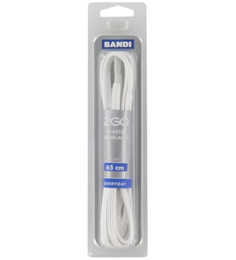 2Go Elastiske Skolisser 65 cm 1 Par Hvit OneSize Skolisser