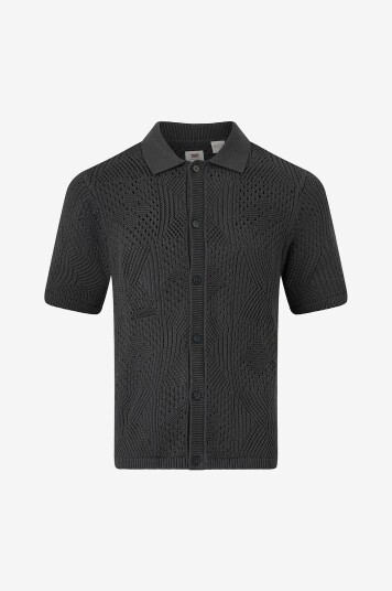 Levi's Genser Camp Shirt Dark Phanto Svart