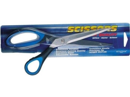 Starpak Scissors 25.4 Cm With A Blister Rubber Handle 155248