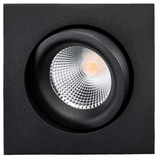 Downlight Junistar Lux Square 1X7W 2700K, 470 lumen, sort Downlight Junistar Lux Square 1X7W 2700K, 470 lumen, sort