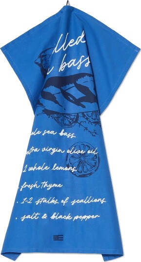 Lexington Home Grilled Sea Bass Organic Cotton Kitchen Towel Blue 50X70 Lexington Home Grilled Sea Bass Organic Cotton Kitchen Towel Blue 50X70
