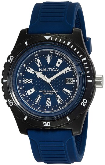 Nautica Herreklokke NAPIBZ008 Blå/Gummi Ø46 mm