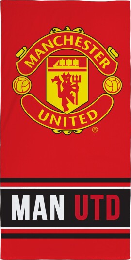Licens Manchester United håndkle   70x140 cm   100% bomull   Mykt badehåndkle med Manchester United logo
