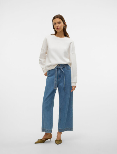 Vero Moda Vmpernille Bea Ls Sweat Box Jrs - White - XS