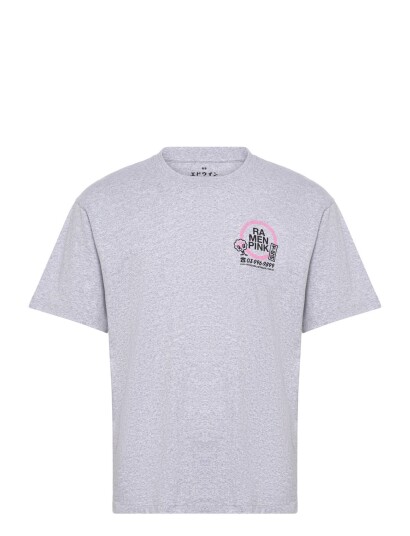 Edwin Ramen Pink T Shirt Grey Marl Grey XXL