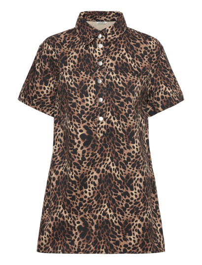 Monki Short-Sleeved Mini Shirt Dress - Multi/patterned - XXS