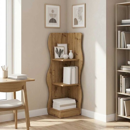 vidaXL Hjørnehylle Artisan eik 34 x 33 x 102 cm Konstruert tre