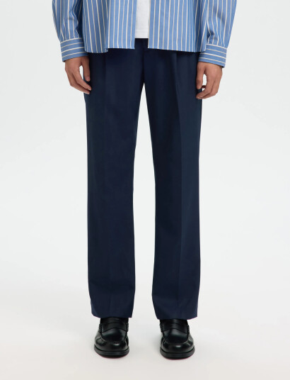 Selected Slh196 Straight Otto Leo Wool Blnd Pant   Navy   33 x 32