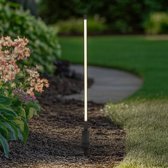 Lindby LED-gatelampe Neano 80 cm svart metall IP65