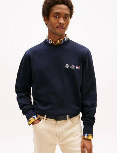 Tommy Hilfiger Small Crest Outline Crew Neck - Navy - XXL Tommy Hilfiger Small Crest Outline Crew Neck - Navy - XXL