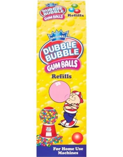 Dubble Bubble Gum Balls   Melkekartong med Tyggegummi i Assorterte Fruktsmaker 400 gram