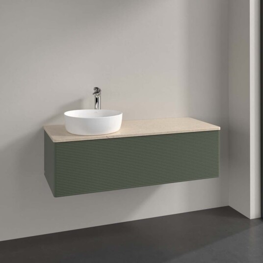 Villeroy & Boch  Antao Servantskap med 1 skuff 120x50x36 cm m/lys Grønn Matt/Crème