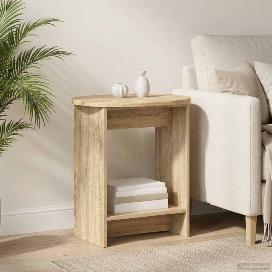 vidaXL Sidetabell Sonoma eik 50 x 39,5 x 55 cm Konstruert tre