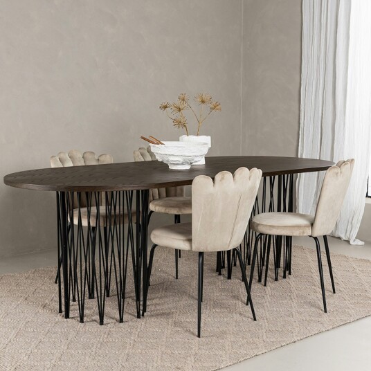 Furniture/Fashion Spisegruppe furniture/fashion Stone med 4 Limhamn Light Stoler GR22959